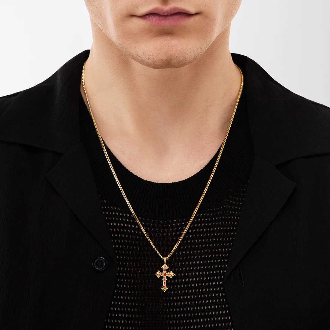 Collana Croce Avelli Rubini (piccola) - Image 3