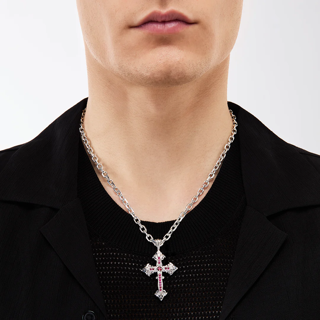 Collana Croce Avelli Rubini - Image 4