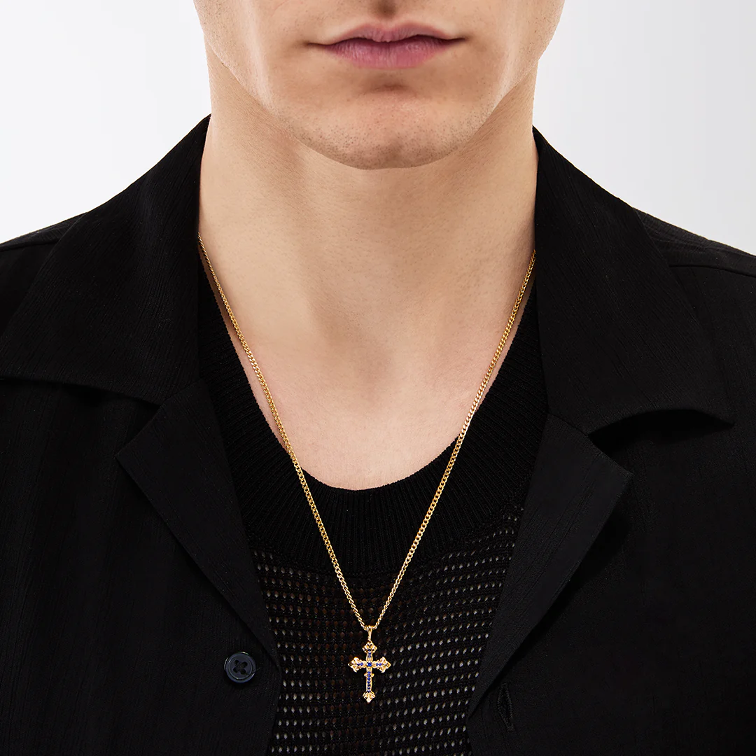 Collana Croce Avelli Zaffiri (piccola) - Image 3