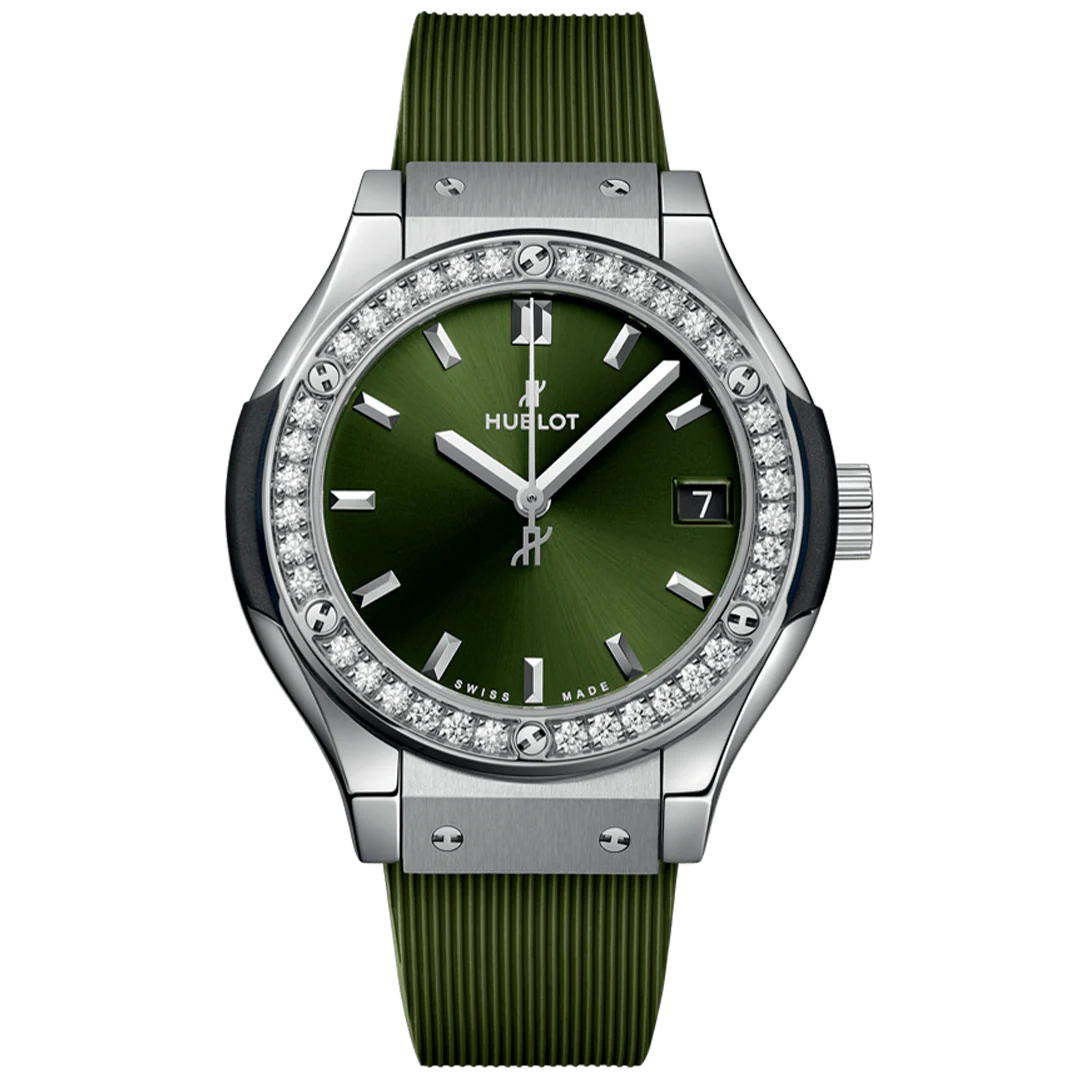 Classic Fusion Titanium Green Diamonds
