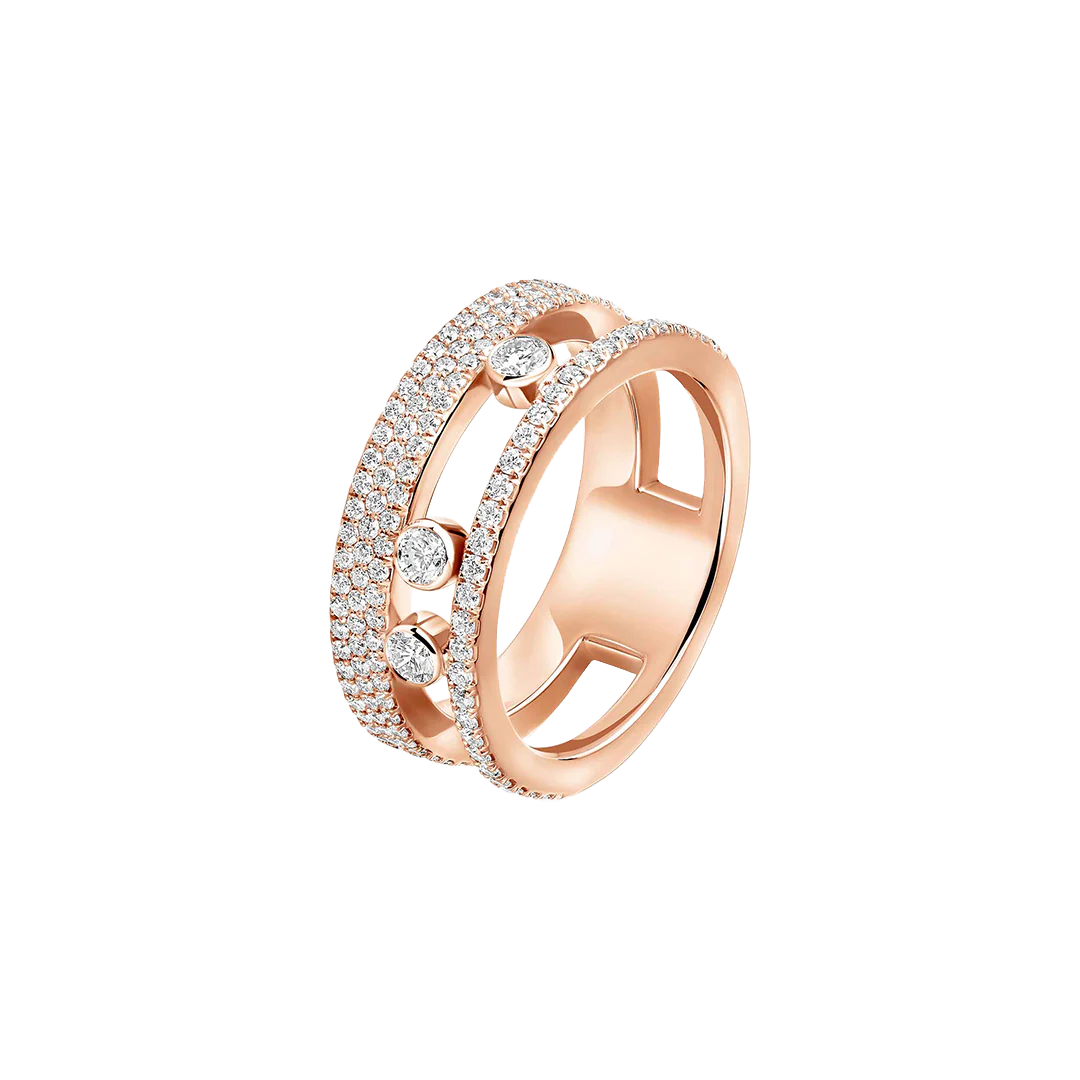 Anello Move Romane con pavé