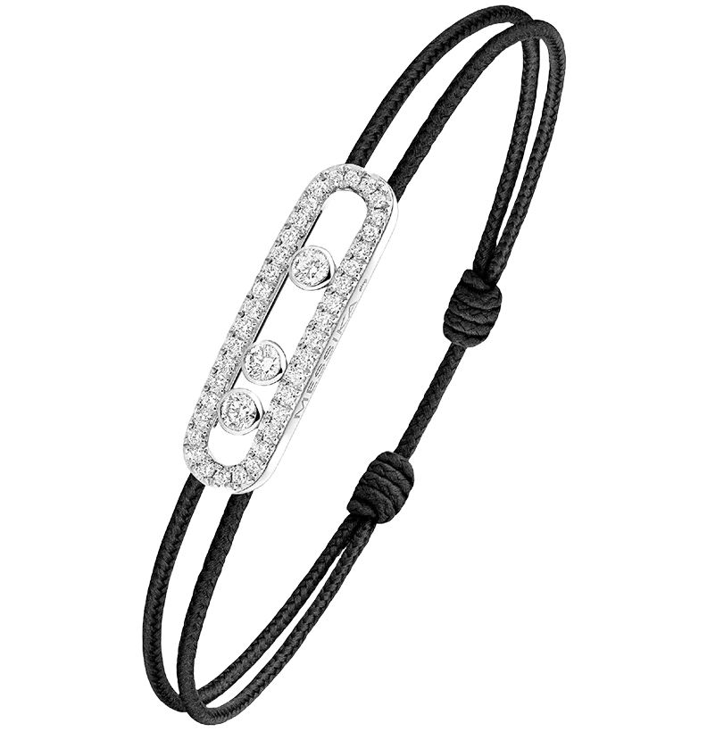 Bracciale Messika CARE(S) Cordino Nero Pavé