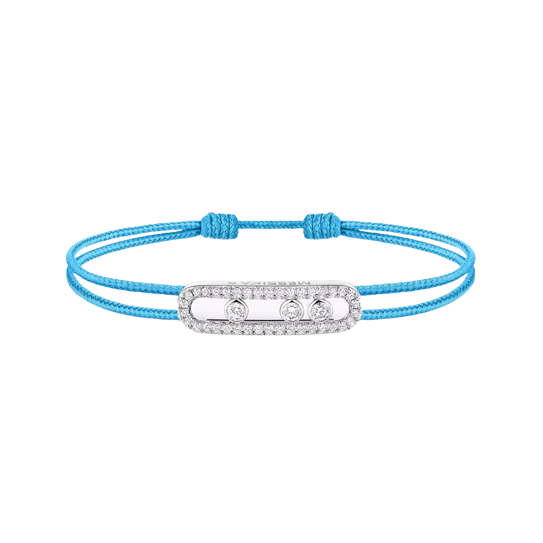 Cordino Messika CARE(S) blu con pavé
