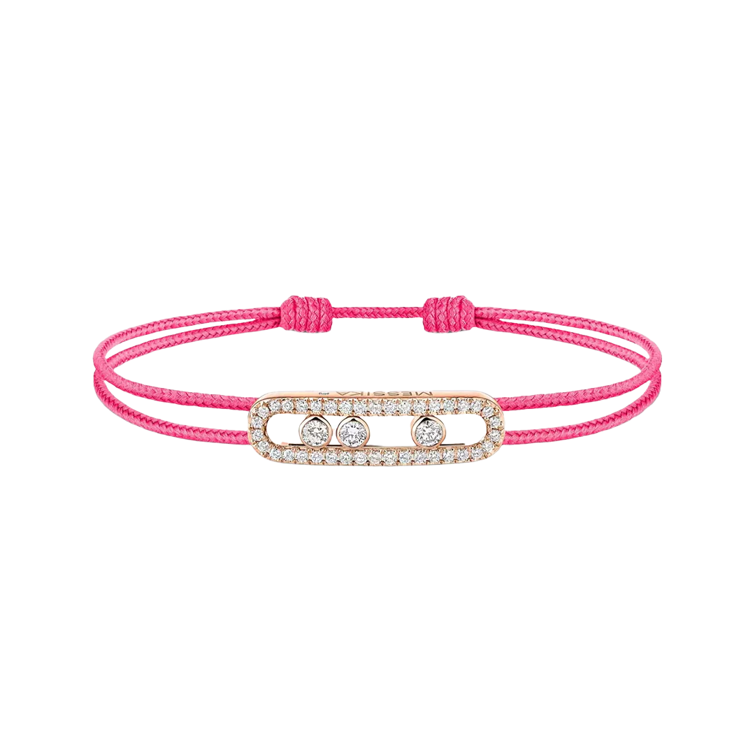 Cordino Messika CARE(S) rosa con pavé