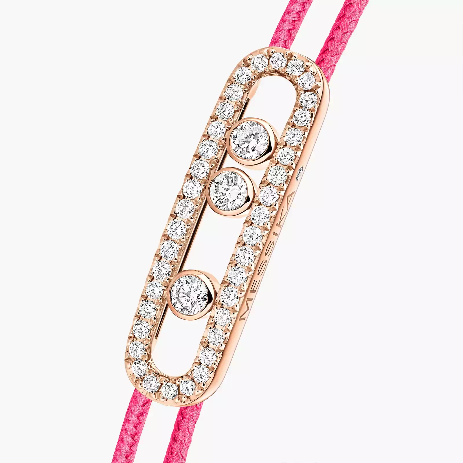 Cordino Messika CARE(S) rosa con pavé - Image 2