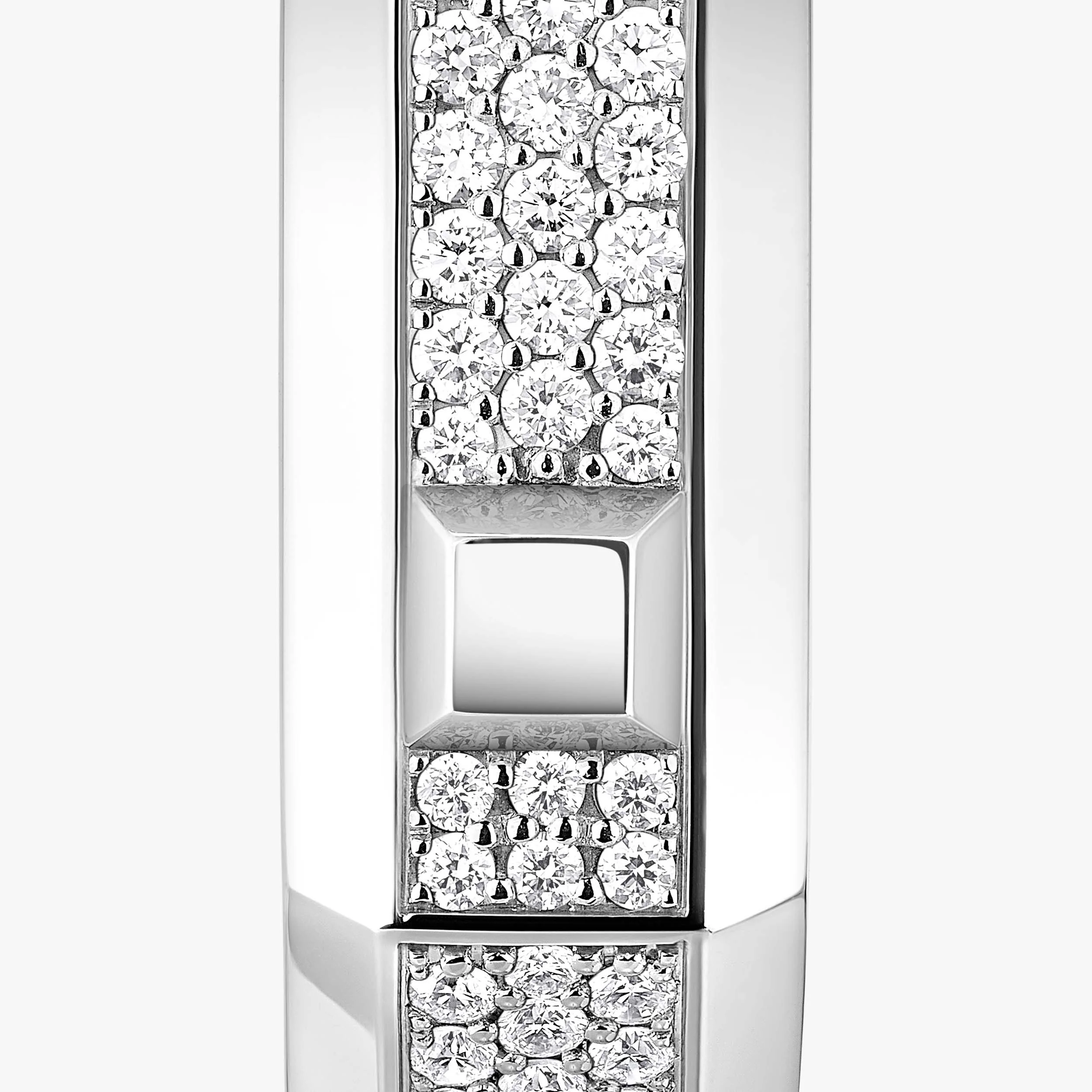 Mono orecchino a cerchio Moderniste con pavé MM - Image 4