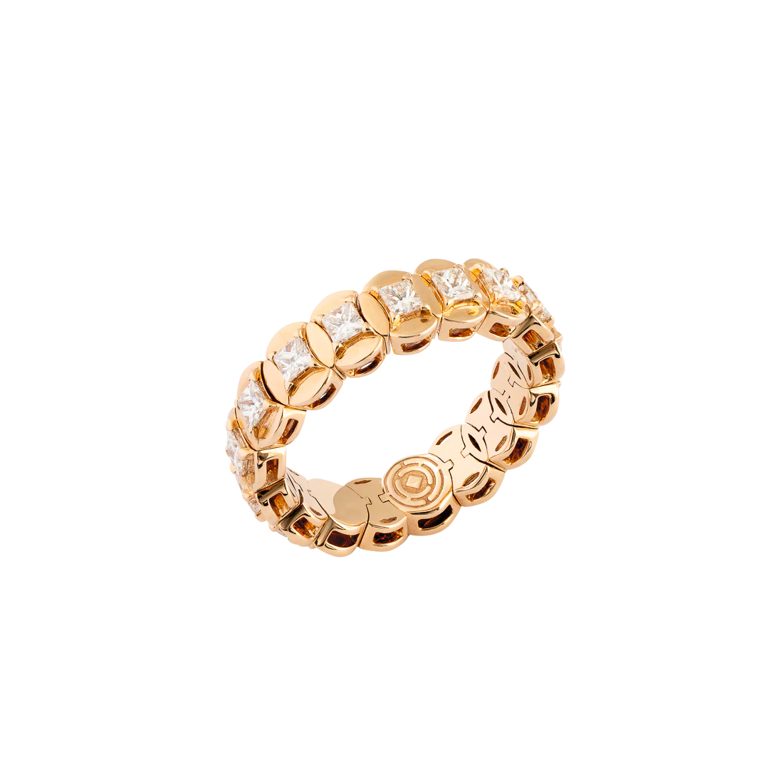 Anello Diade in oro rosa con diamanti