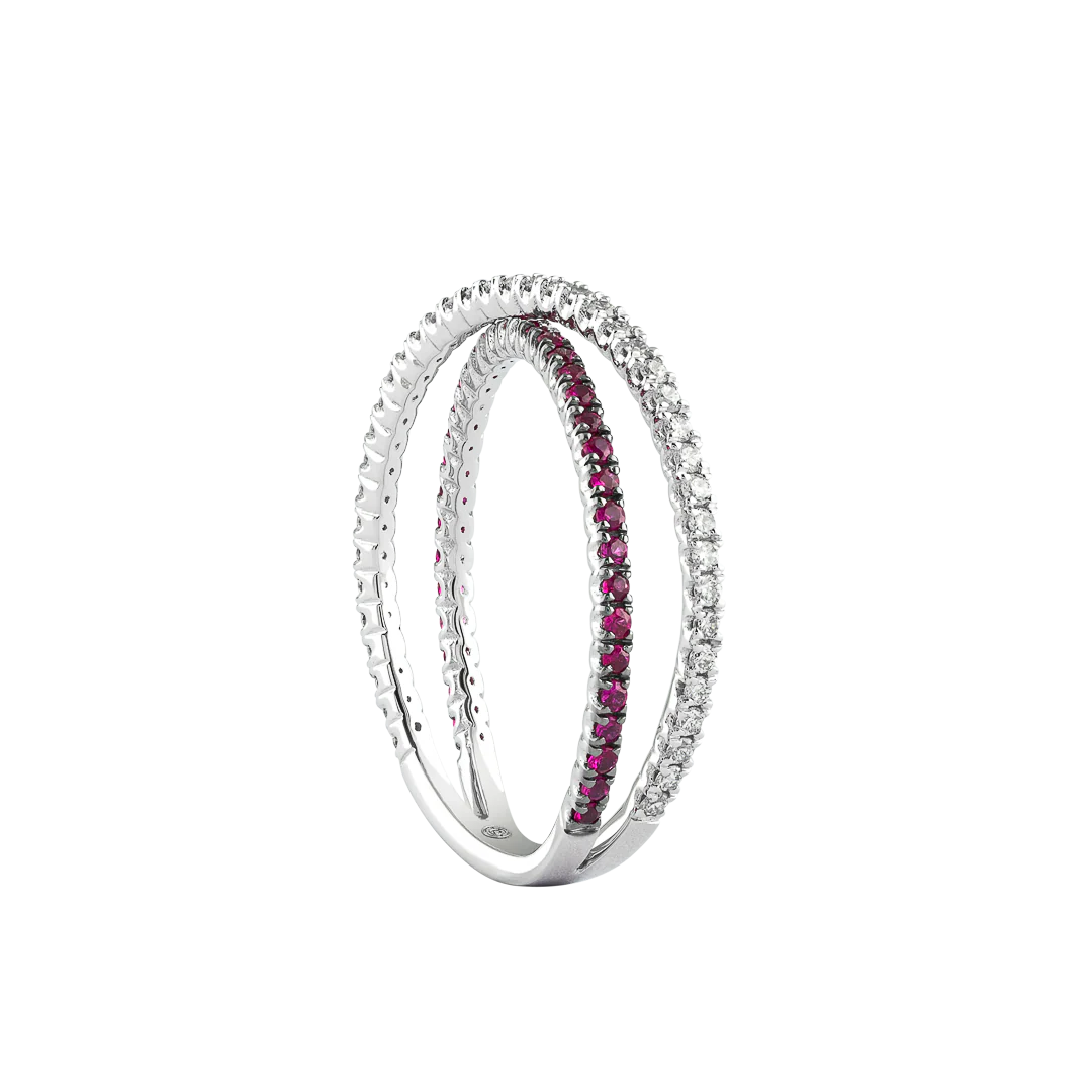 Anello Iris in oro bianco e rubini - Image 3
