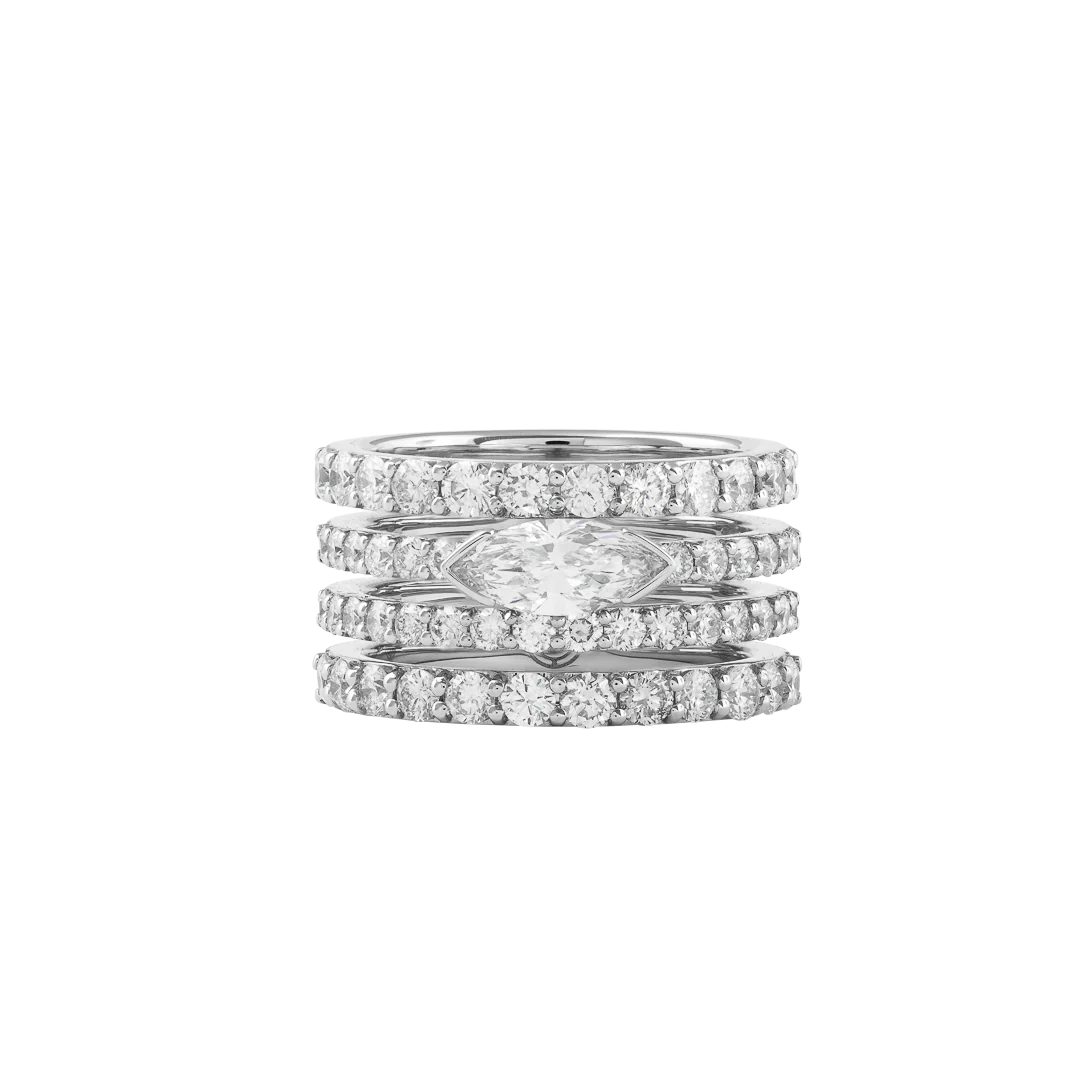 Anello Lyra in oro bianco con diamanti - Image 3