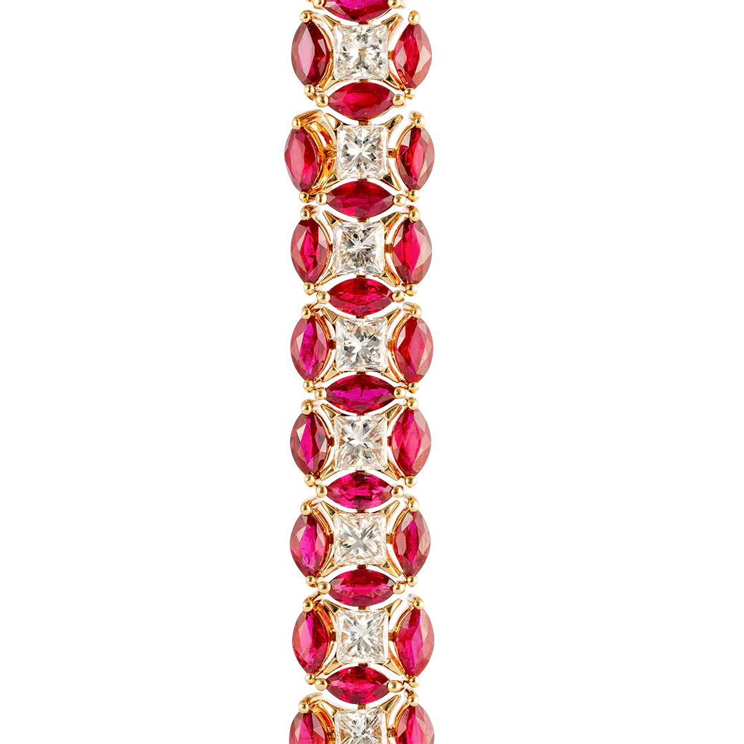 Bracciale Diade in oro rosa con diamanti e rubini - Image 4