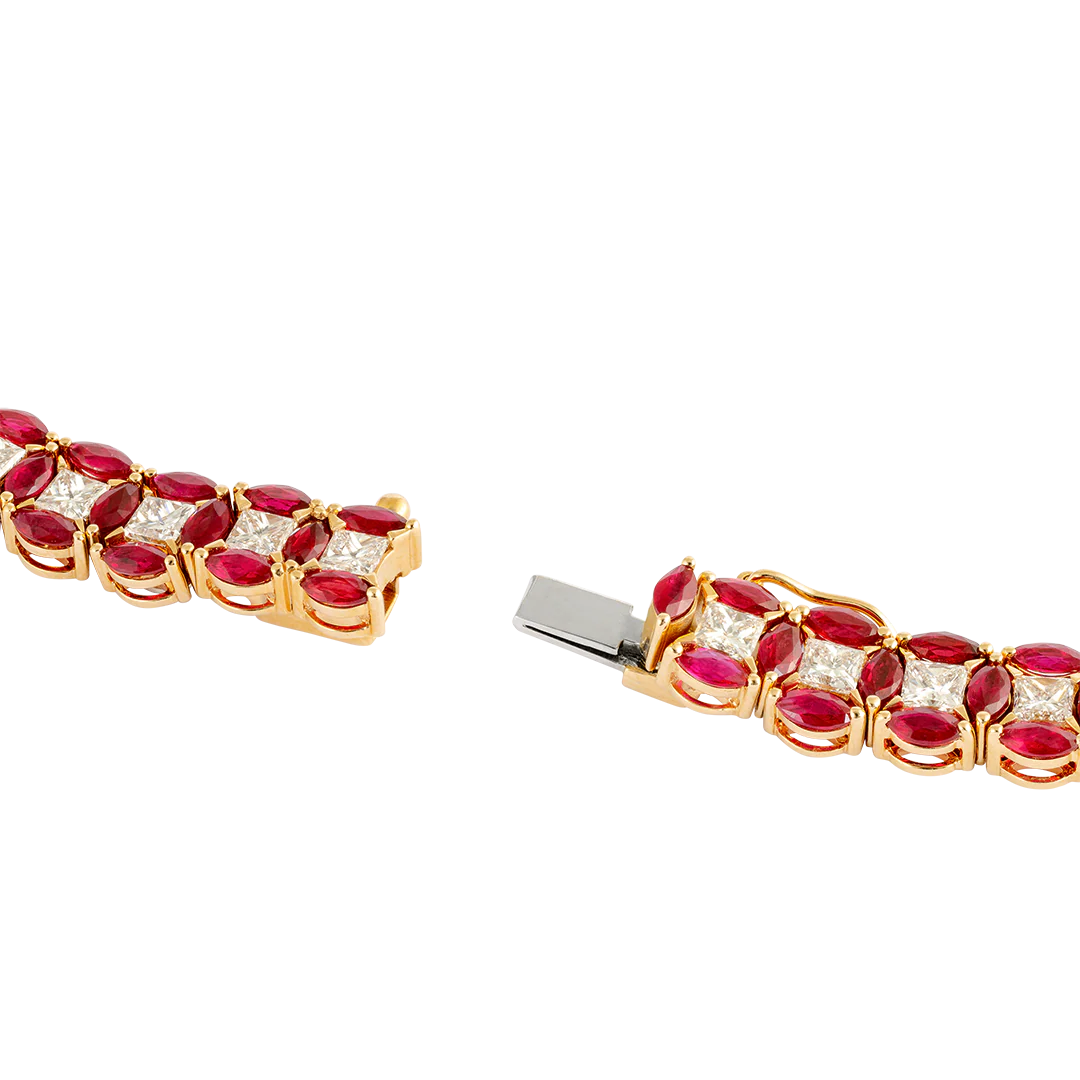 Bracciale Diade in oro rosa con diamanti e rubini - Image 5