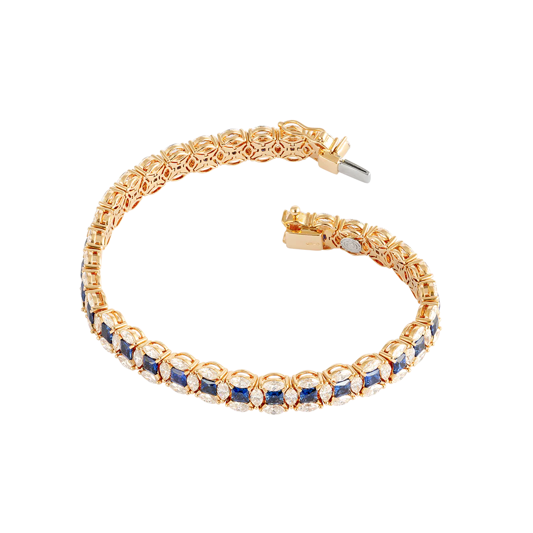 Bracciale Diade in oro rosa con diamanti e zaffiri - Image 2