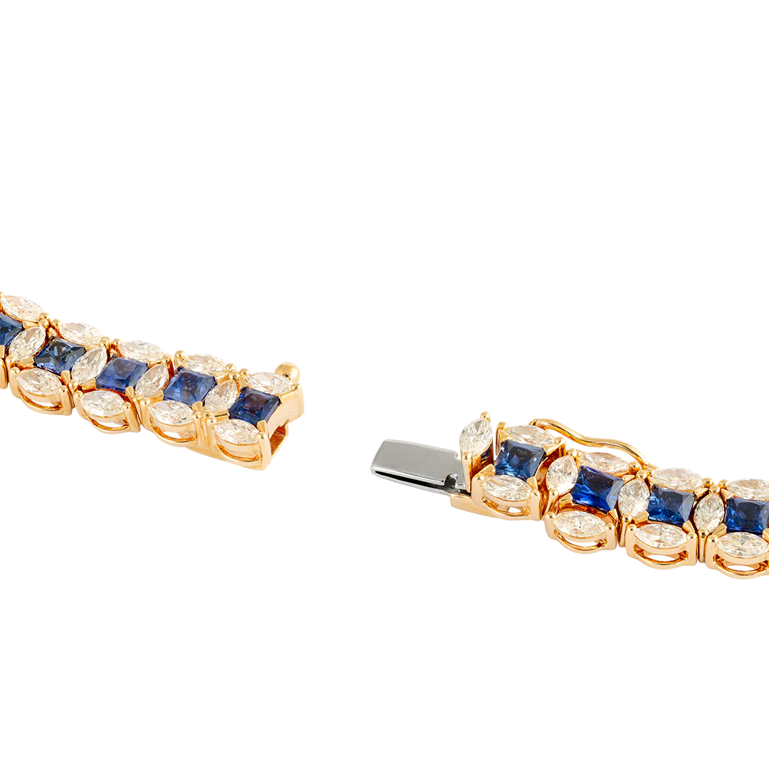 Bracciale Diade in oro rosa con diamanti e zaffiri - Image 6