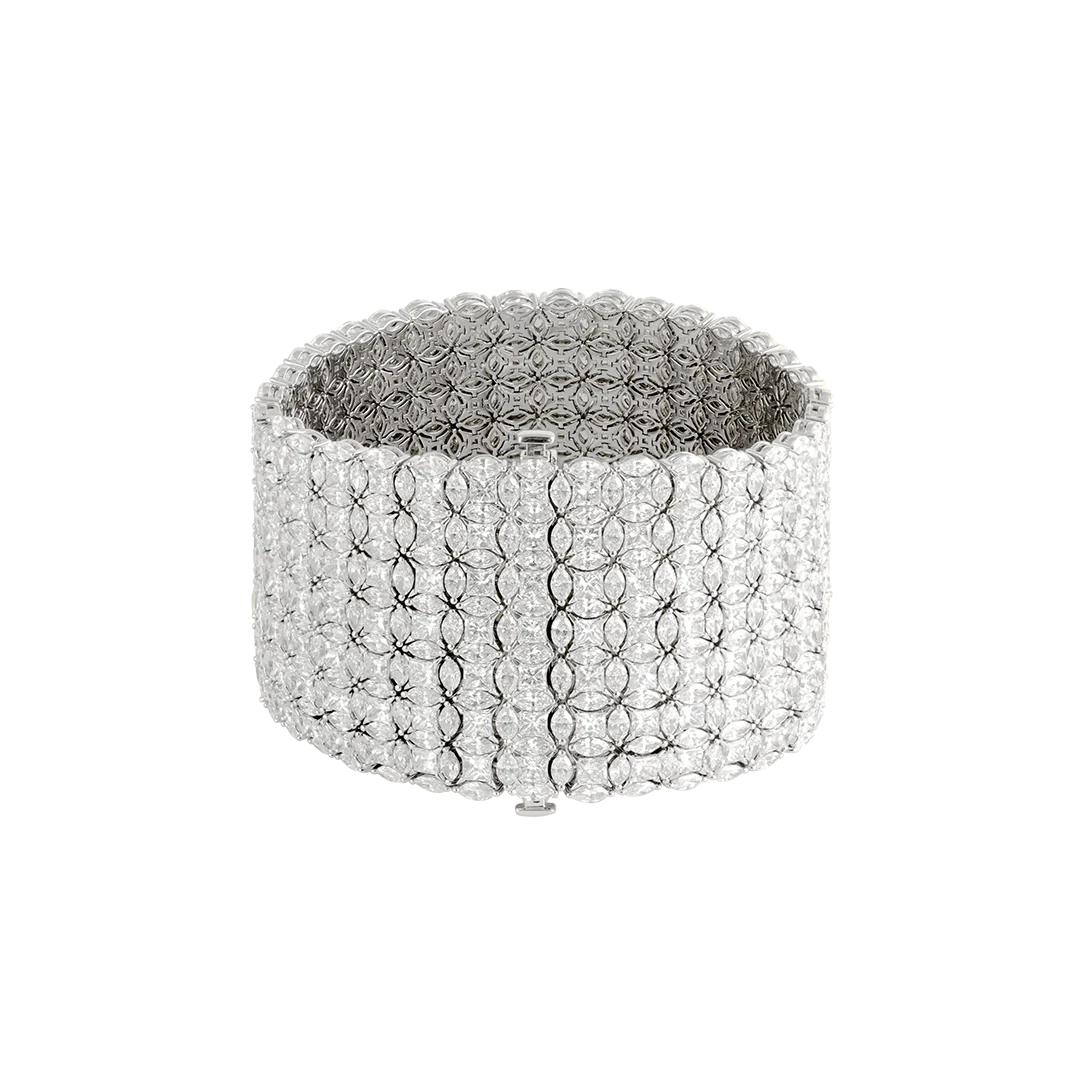 Bracciale Manchette Diade in oro bianco con diamanti - Image 5