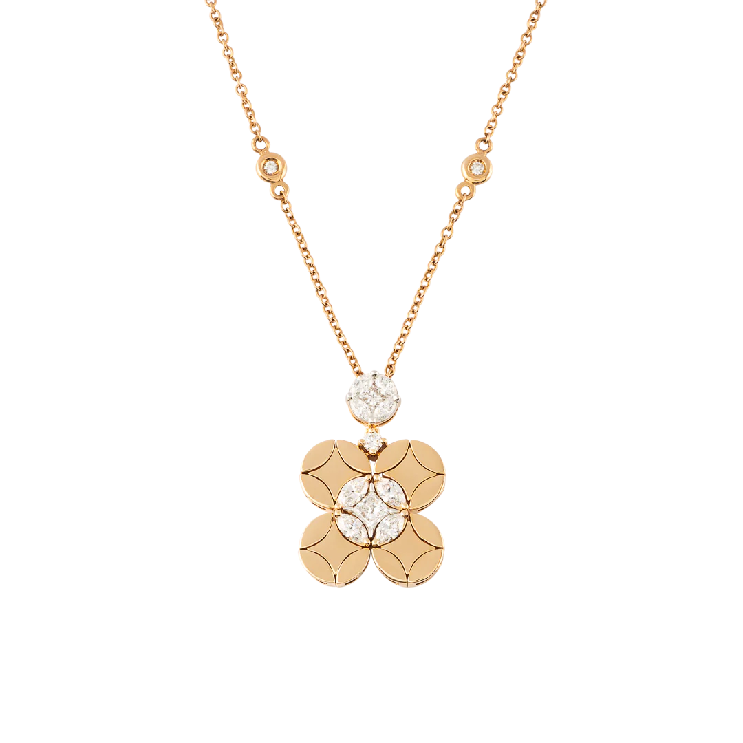 Collana con pendente Diade in oro rosa e diamanti - Image 3