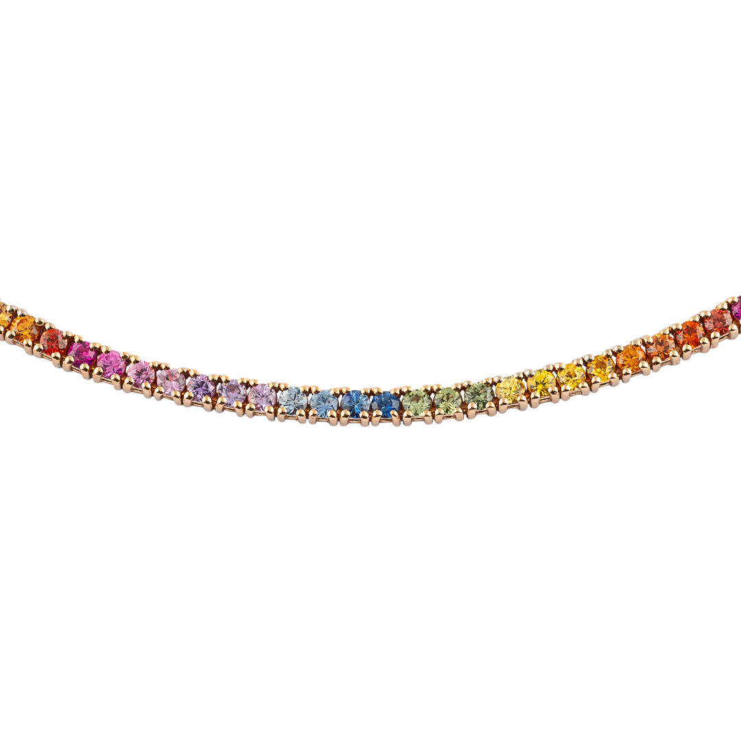 Collana Iris in oro rosa e zaffiri - Image 3