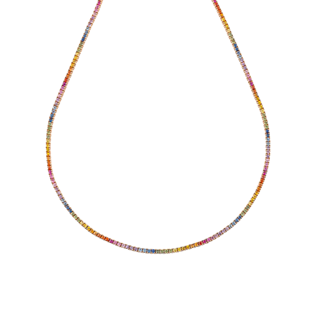 Collana Iris in oro rosa e zaffiri - Image 5