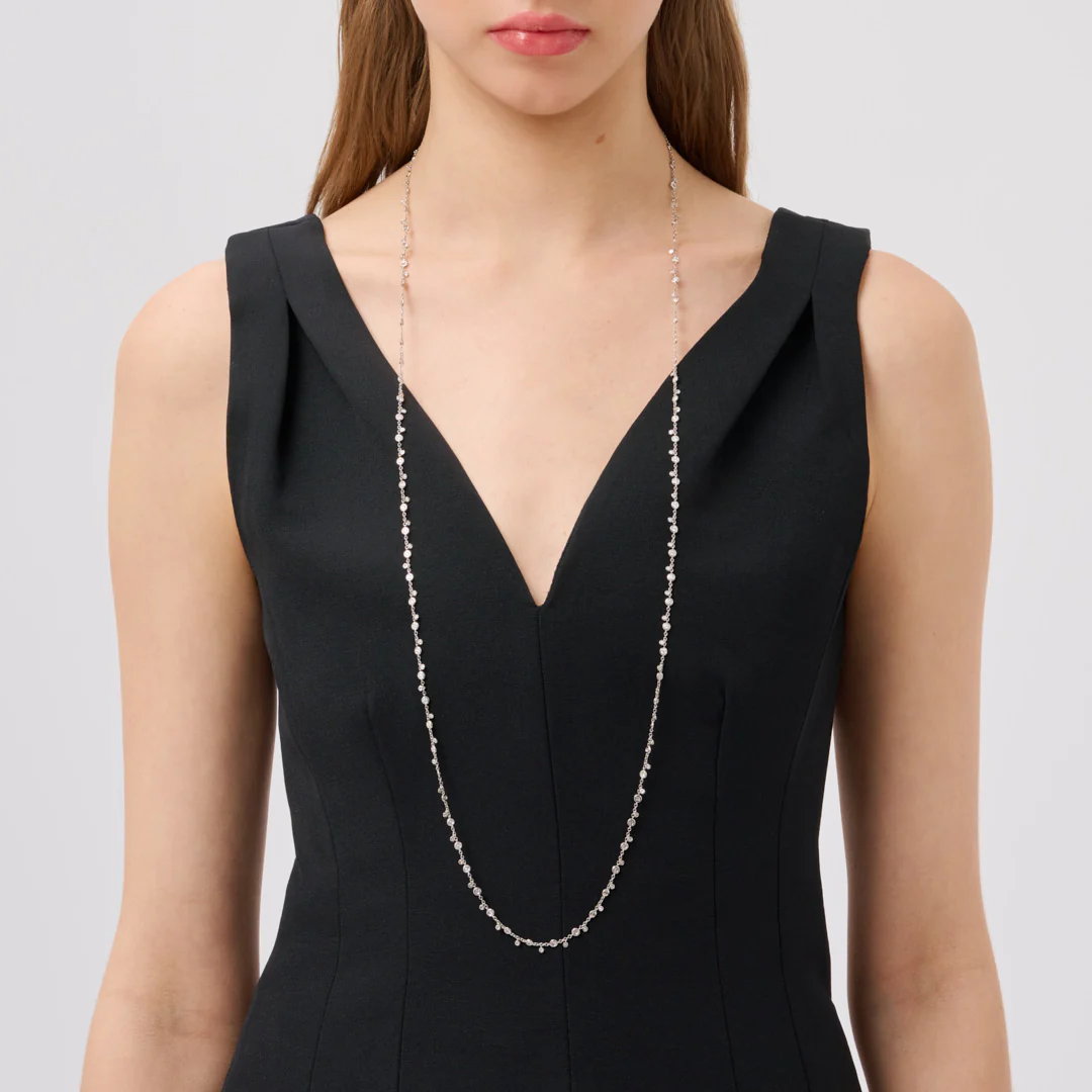 Collana Lyra in oro bianco con diamanti - Image 4