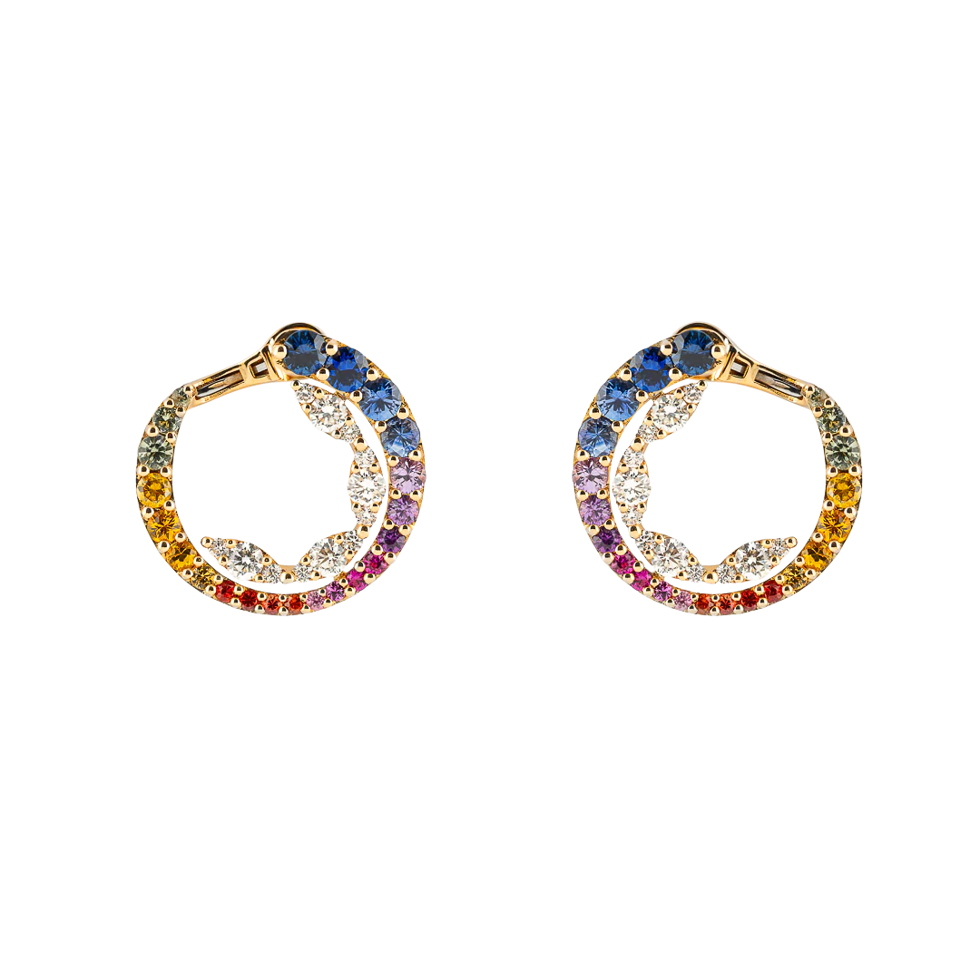 Orecchini Iris in oro rosa e diamanti - Image 3